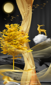 黄金树麋鹿玄关