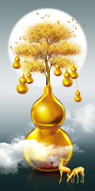 五福临门 葫芦装饰画