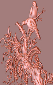 技头小鸟铜雕玄关