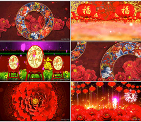 太平女儿鼓 舞蹈 舞美背景视频