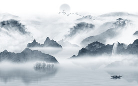 新中式新款山水新画 TIF分层