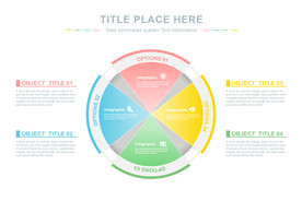 商务PPT四个分项扇形图饼状图
