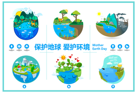 环保海报 地球日矢量