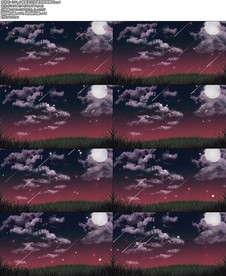 4k唯美天空流星雨背景循环