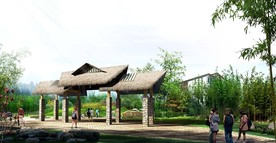 生态公园茅草门头效果图