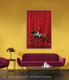 高档红色马术装饰画