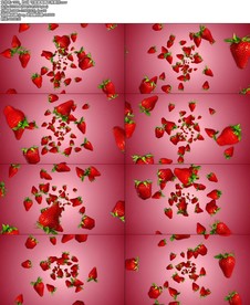 【4K】可爱草莓圈下落素材