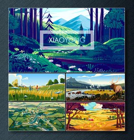 矢量田园与森林