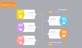 商务PPT五个分项信息图表