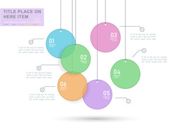 商务PPT六个分项数字信息图表