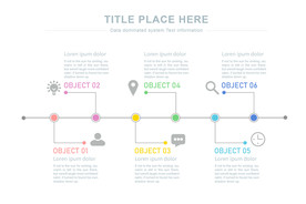 商务PPT六个分项数字信息图表