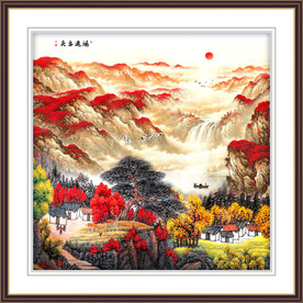 鸿运当头国画山水装饰画