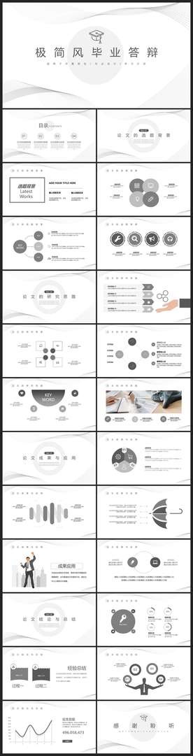 毕业答辩学校学习PPT素材