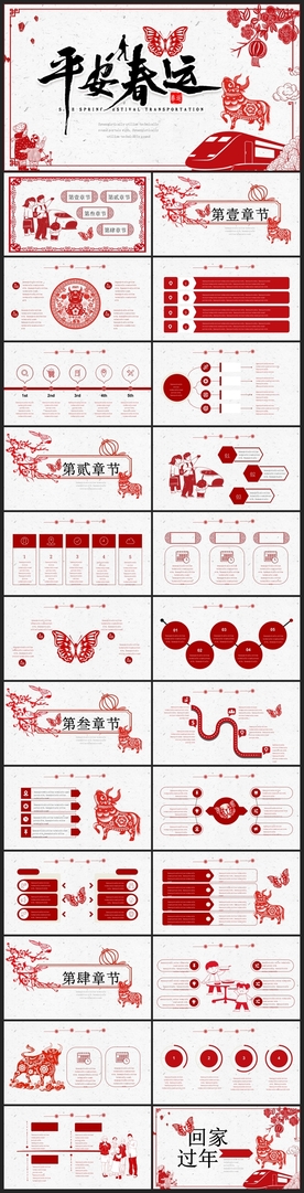 春节除夕中国年新年元旦PPT素