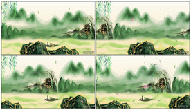 4K高清 水墨山水舞台背景视频