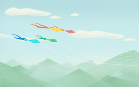 绿色装饰风筝背景