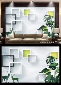 现代电视背景墙