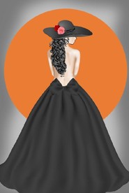 爱马仕轻奢太阳帽美女玄关装饰画