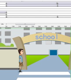 学校学生踢球的动画10秒