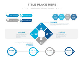 商务PPT四个分项数字信息图表
