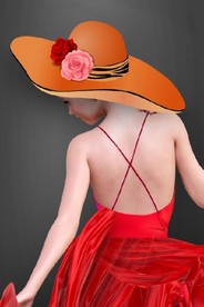 爱马仕现代时尚太阳帽美女装饰画