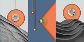 爱马仕晶瓷抽象几何装饰无框画