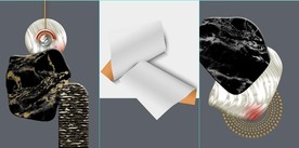 晶瓷现代抽象立体几何装饰无框画