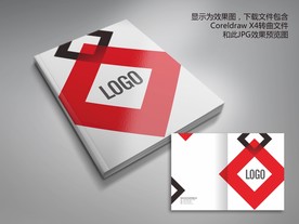 红黑简洁方块画册封面