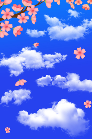 蓝天桃花
