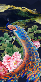 孔雀玄关装饰画