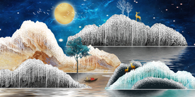 麋鹿装饰画玄关