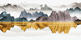 金色山水玄关