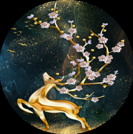 圆形梅花鹿玄关