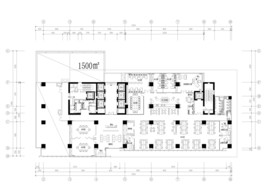 1500平办公室平面