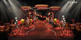 红黑金婚礼效果图