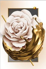 现代北欧风立体白玫瑰玄关装饰画