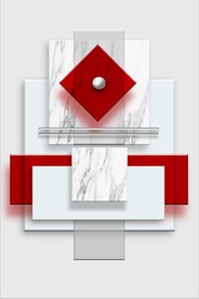 现代北欧风抽象立体几何装饰画