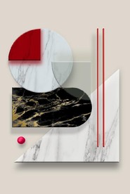 现代北欧风抽象立体几何装饰画