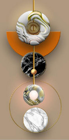 晶瓷现代抽象几何雕塑玄关装饰画