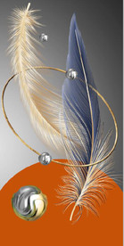 晶瓷现代抽象几何羽毛玄关装饰画