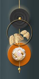 晶瓷现代抽象几何雕塑玄关装饰画