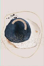 侘寂风抽象几何油画玄关装饰画