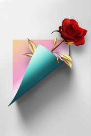 现代立体纸艺玫瑰玄关装饰画