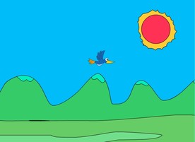 太阳升起小鸟飞过10秒