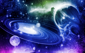 唯美星空大图星球天顶壁画