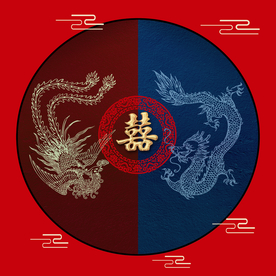 龙凤婚庆装饰画