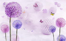 清新蒲公英背景墙