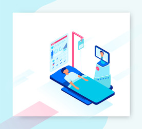 手绘医疗场景插画设计