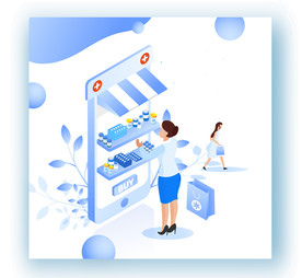 手绘医疗场景插画设计