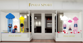 夏季橱窗 云朵 粉色 线帘